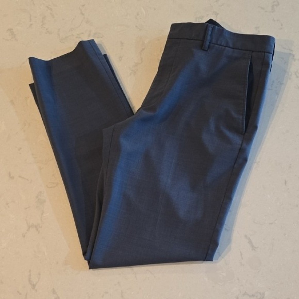 J. Crew Thompson Tapered Dress Pants Blue Wool Blend Mens 31x30 Trousers